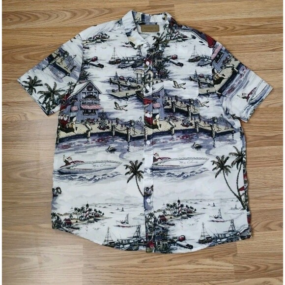 Hawaiian Santa Boats Christmas Shirt Clearwater Outfitters XL - Picture 16 of 16